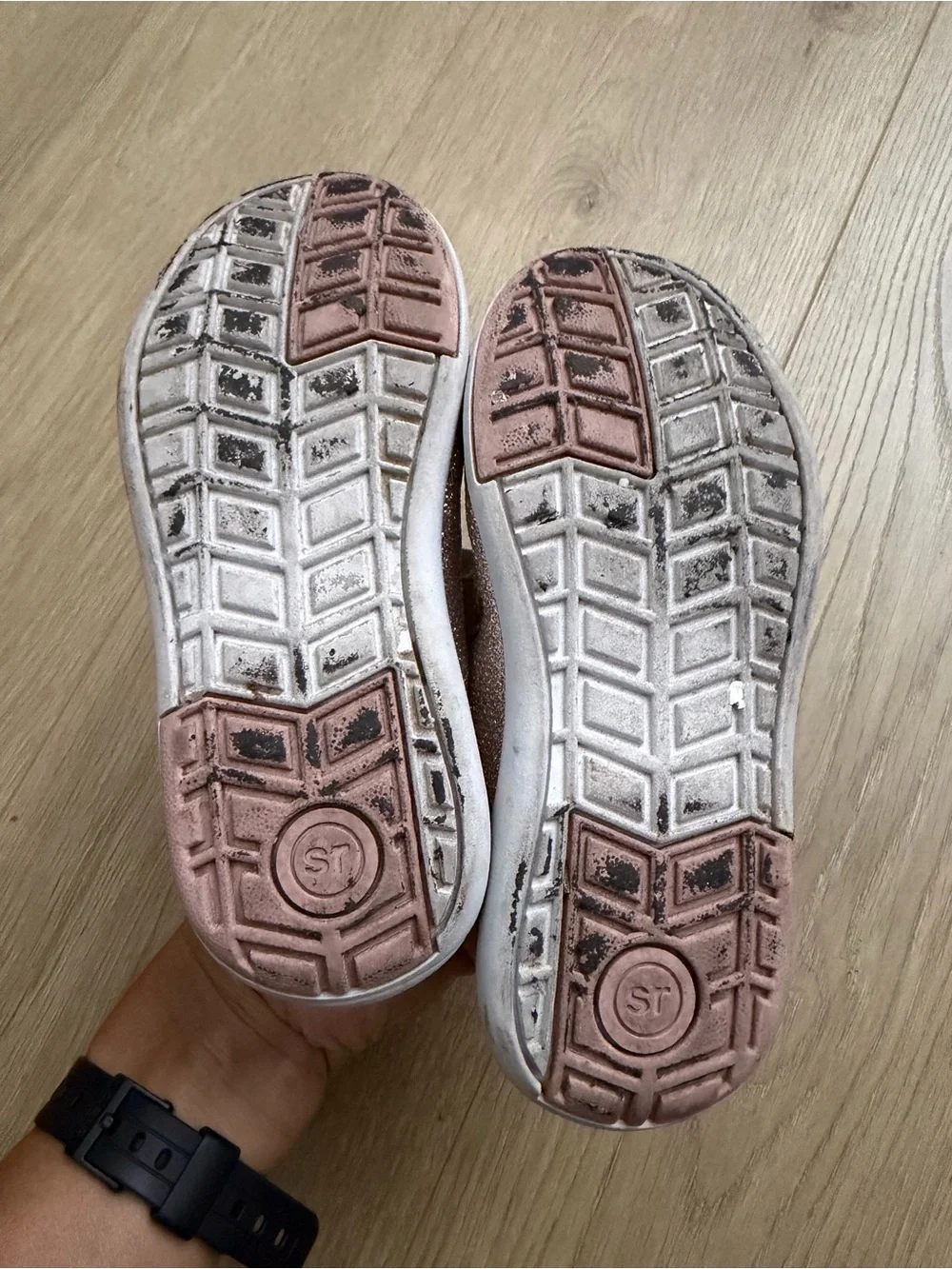 Stride rite Holly adapt Girls' Sparkle Mary Jane Shoes in Rose Gold size 10.5xw